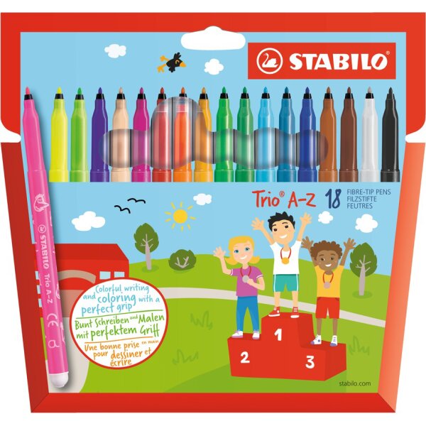 STABILO Feutre Trio A-Z, étui en carton de 12