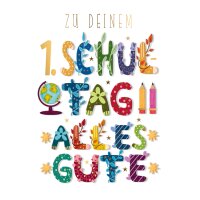 CACTUS Schulanfangs-Grusskarte "Alles Gute"