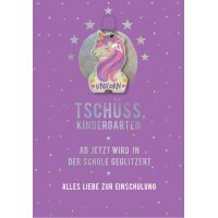 CACTUS Schulanfangs-Grusskarte Einhorn