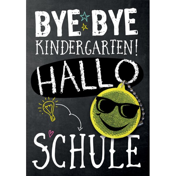 CACTUS Schulanfangs-Grusskarte "Bye Bye Kindergarten"