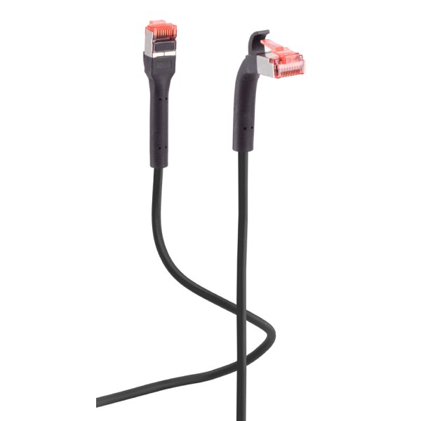 FLEXLINE Patchkabel Kat. 6A, U FTP, biegbar, schwarz, 1,5 m