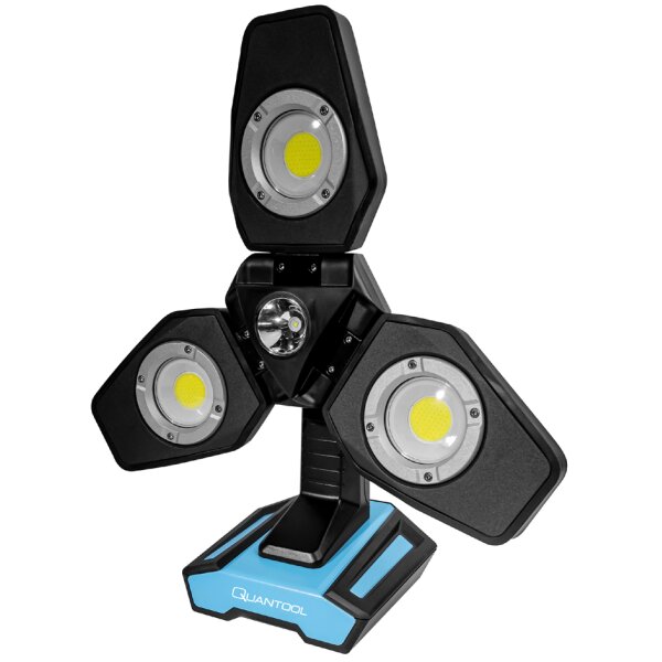 QUANTOOL LED Akku-Arbeitsstrahler WORKING LIGHT, 3 Fl&uuml;gel