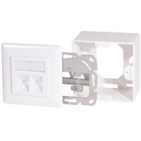LogiLink Prise RJ45 cat.6, 2x RJ45, blindé, blanc