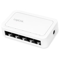 LogiLink Desktop Gigabit Ethernet Switch, 5-Port, weiss
