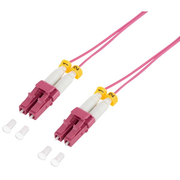 LogiLink LWL Patchkabel, 2x LC-Duplex, OM4, d&uuml;nn, 0,5 m