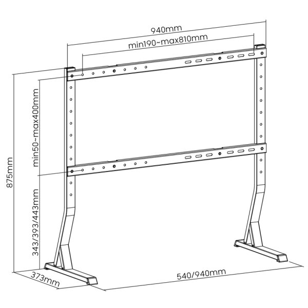 LogiLink Support pour téléviseur, pour 114,30 - 228,60 cm