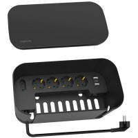 LogiLink Kabelbox mit Steckdosenleiste, 5-fach, schwarz