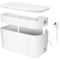 LogiLink Kabelbox mit Steckdosenleiste, 5-fach, schwarz