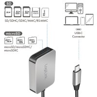 LogiLink Lecteur de cartes dual USB-C 3.2 Gen1, aluminium
