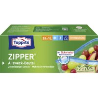 TOPPITS Allzweckbeutel mit Zipper, 12 x 6 Liter, transparent
