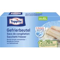 TOPPITS Gefrierbeutel, 20 x 6 Liter, 290 x 410 mm