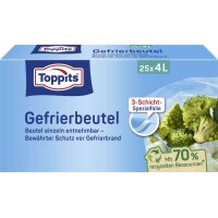 TOPPITS Gefrierbeutel, 25 x 4 Liter, 250 x 340 mm