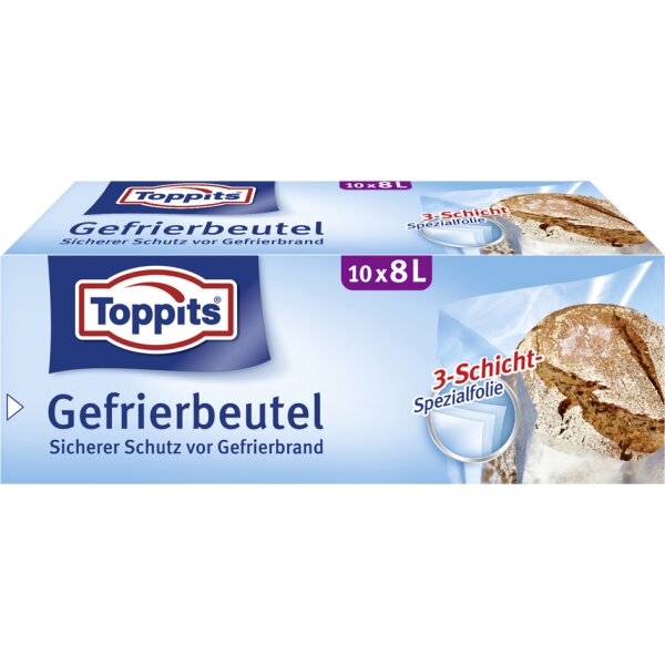 TOPPITS Sachet de congélation, 10 x 8 litres, 340 x 500 mm