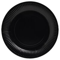 PROnappe Assiette en carton, rond, 230 mm, noir