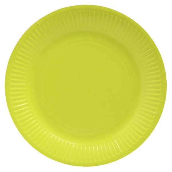 PROnappe Assiette en carton, rond, 230 mm, vert kiwi