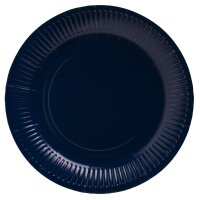 PROnappe Assiette en carton, rond, 230 mm, bleu marine