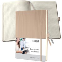 sigel Notizbuch Conceptum, DIN A4, kariert, beige
