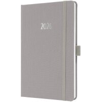 sigel Buchkalender Jolie Feel 2026, Textil, A5, grau