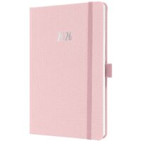 sigel Buchkalender Jolie Feel 2026, Textil, A5, rose