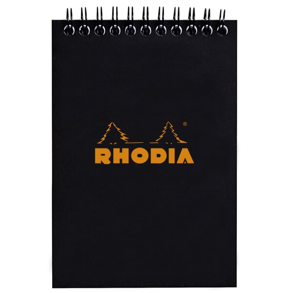 RHODIA Spiralnotizblock No. 13, DIN A6, gepunktet, schwarz