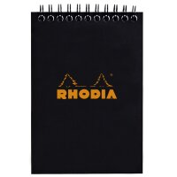 RHODIA Spiralnotizblock No. 13, DIN A6, gepunktet, schwarz