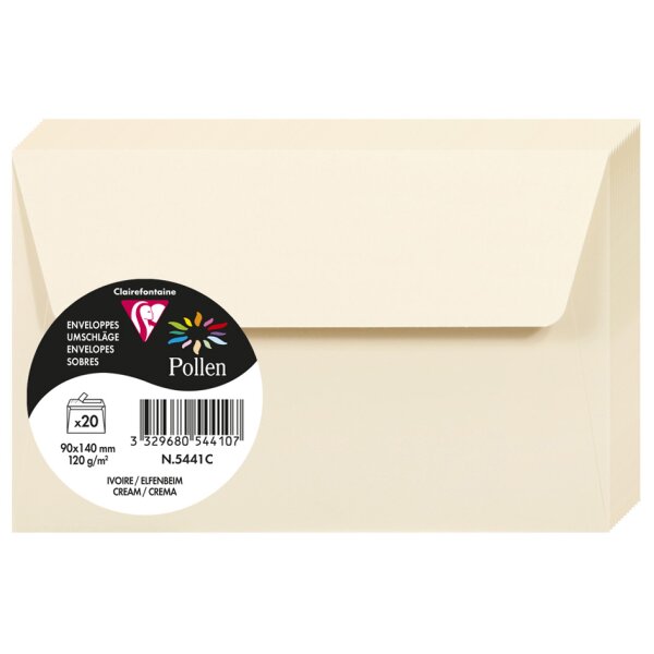Pollen by Clairefontaine Enveloppes 90 x 140 mm, vert sauge
