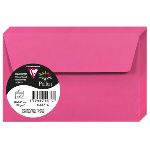 Pollen by Clairefontaine Enveloppes 90 x 140 mm, vert sauge