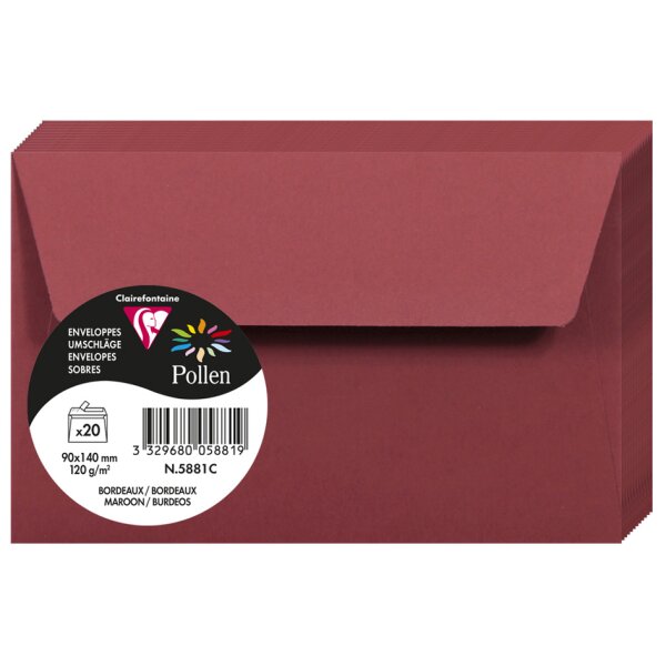 Pollen by Clairefontaine Briefumschlag 90x140 mm, naturweiss