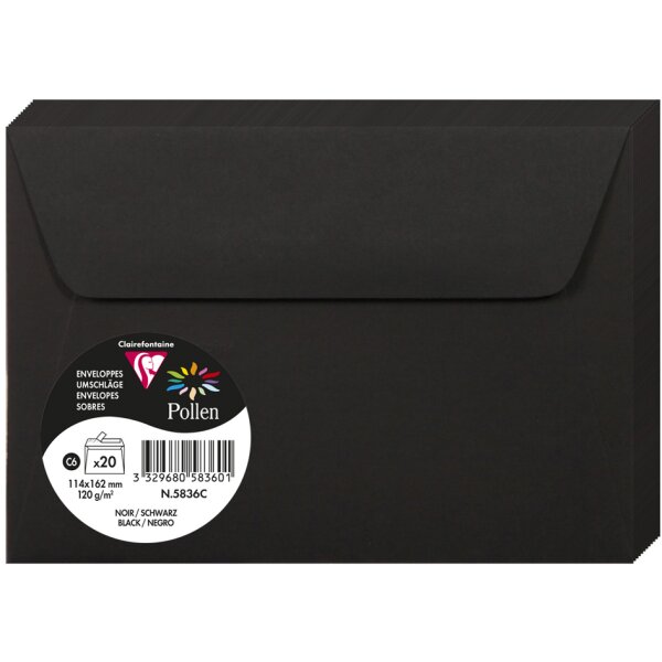 Pollen by Clairefontaine Enveloppes C6, blanc naturel