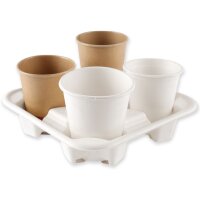 NATURE Star Becherträger Quattro, aus Zuckerrohr, weiss