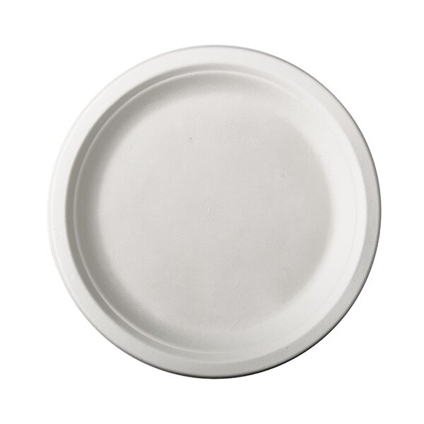 PAPSTAR Assiette en canne &agrave; sucre pure, rond, 180 mm