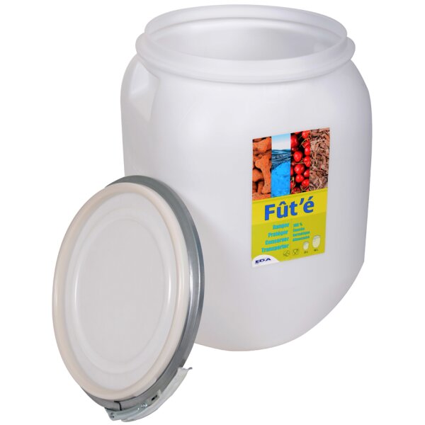 EDA Aufbewahrungs-Fass, 50 Liter, Kunststoff, weiss