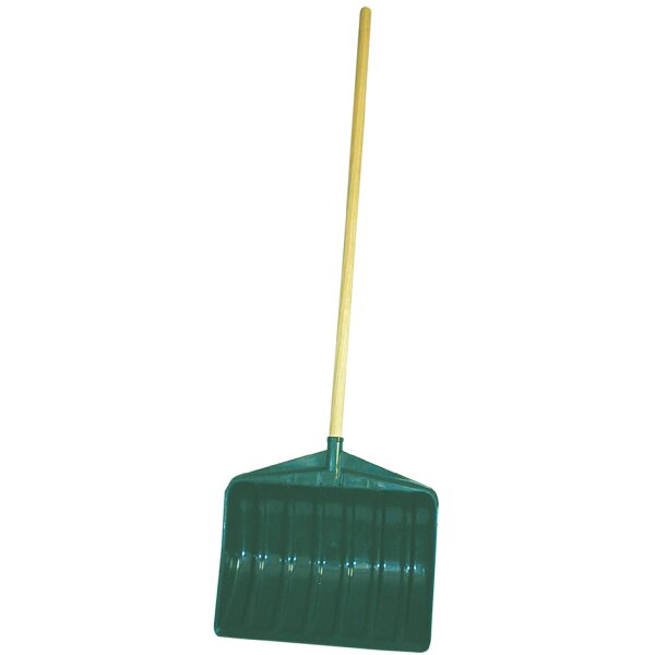 EDA Schneeschaufel mit Holzstiel, Breite: 460 mm, gr&uuml;n
