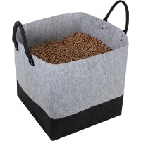 EDA Sac pour pellets, en feutre, 60 litres, gris/noir