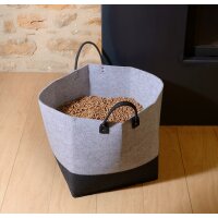 EDA Sac pour pellets, en feutre, 60 litres, gris/noir