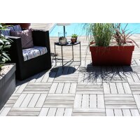 EDA Bodenplatte in Holzoptik, (B)384 mm, Kunststoff, schwarz