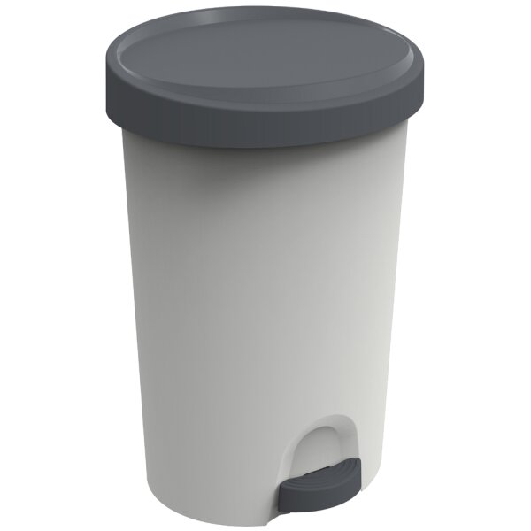 EDA Poubelle à pédale Stepy, 45 litres, PP, gris/anthracite