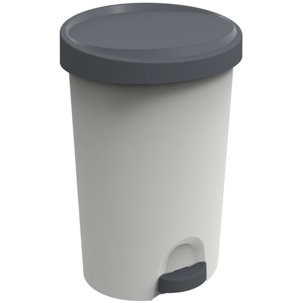EDA Poubelle à pédale Stepy, 27 litres, PP, gris/anthracite