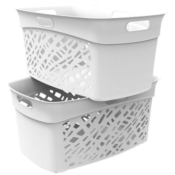 EDA Corbeille à linge ALMERIA, 45 litres, PP, blanc