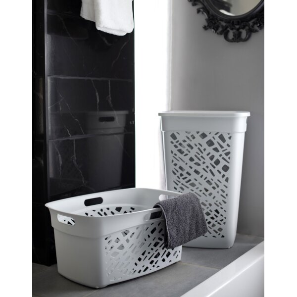 EDA W&auml;schebox ALMERIA, mit Deckel, 60 Liter, PP, grau