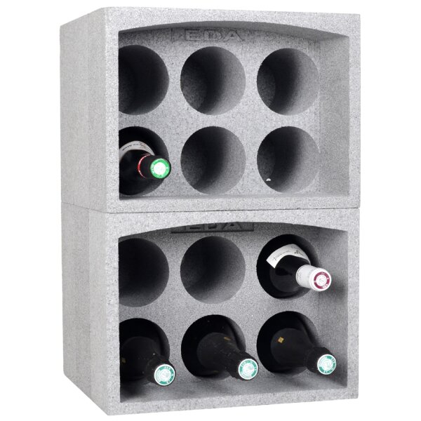 EDA Porte-bouteilles, pour 24 bouteilles, polystyr&egrave;ne, gris