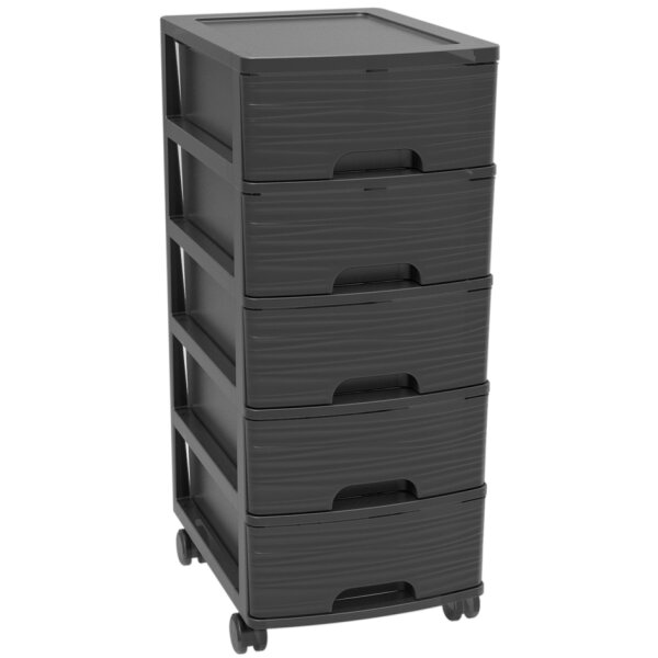 EDA Module de classement STONE, A4, 5 tiroirs, PP, noir