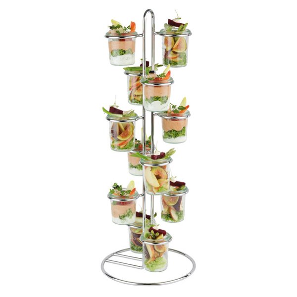 APS Présentoir de buffet pour 12 bocaux Weck, chrome