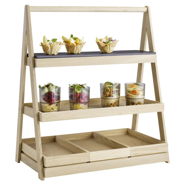 APS Étagère VALO, 3 étages, 555 x 325 x 640 mm, chêne