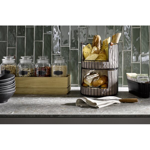 APS Corbeille à pain et à fruits, rond, diamètre 275mm, noir