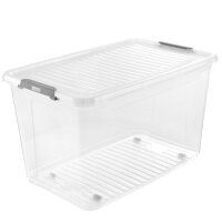 keeeper Boîte de rangement leo, 56 litres, transparent