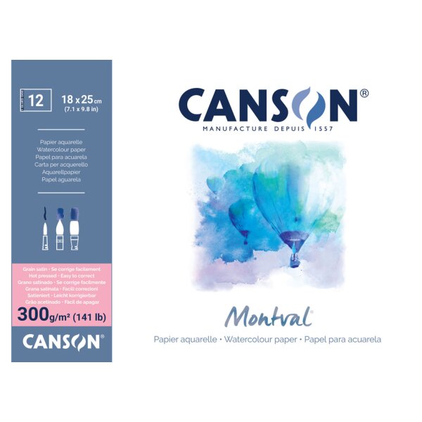 CANSON Aquarellblock "Montval", DIN A3, 300 g qm
