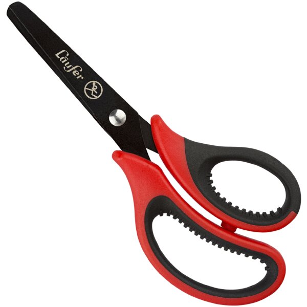 L&auml;ufer Ciseaux ergonomiques, longueur: 130 mm, rouge/noir