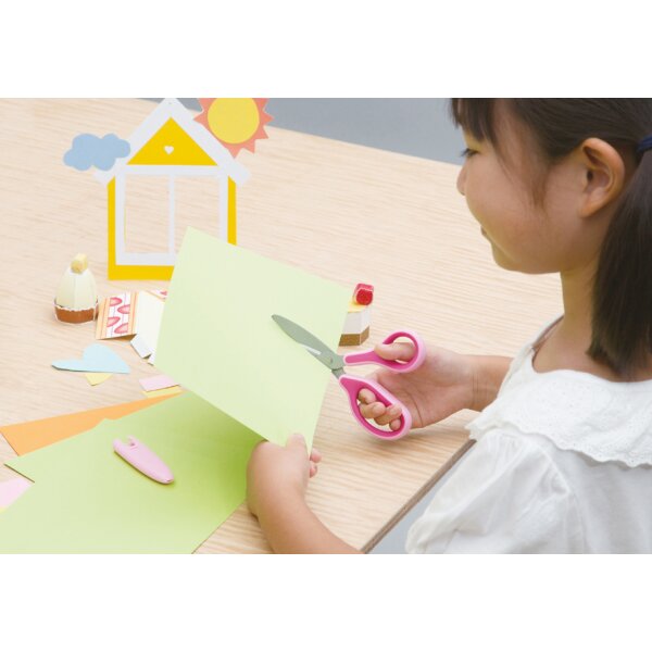 PLUS JAPAN Ciseaux pour enfants FITCUTCURVE KIDS, rond, bleu