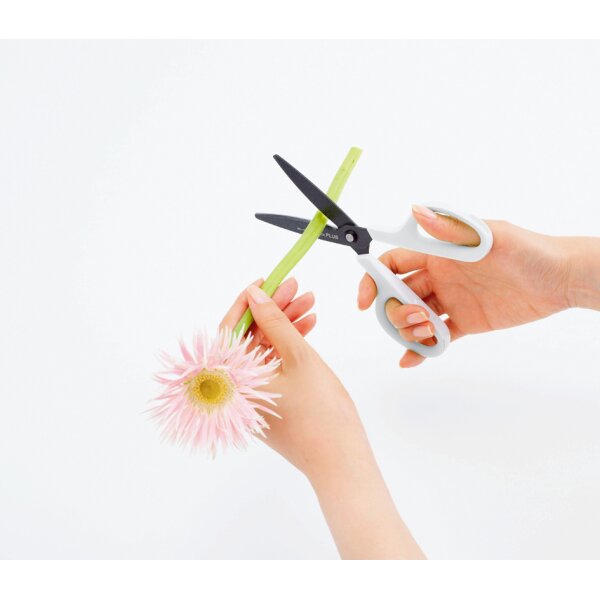 PLUS JAPAN Ciseaux universels FITCUT CURVE Fluor, gris/blanc